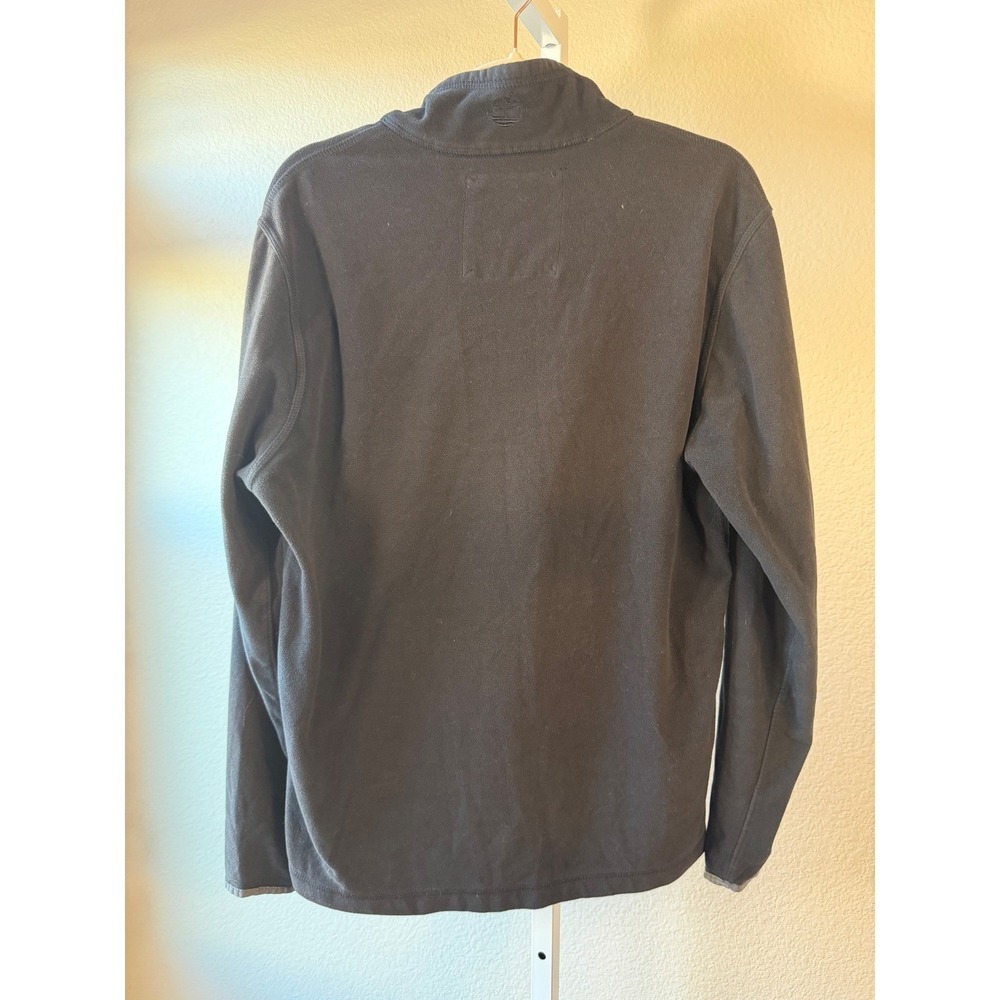 Timberland Mens Quarter Zip Fleece Pullover Charcoal Gray Medium Outdoor Hiking - Picture 7 of 9